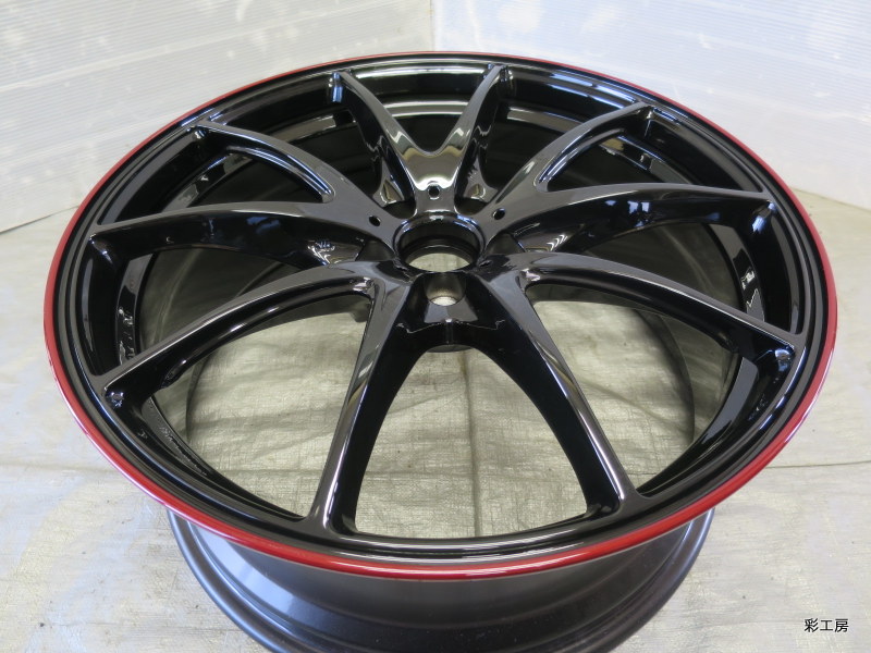 ホイールのカスタム塗装 　RAYS  VOLK RACIG  G25を黒と赤２色でカラーチェンジ